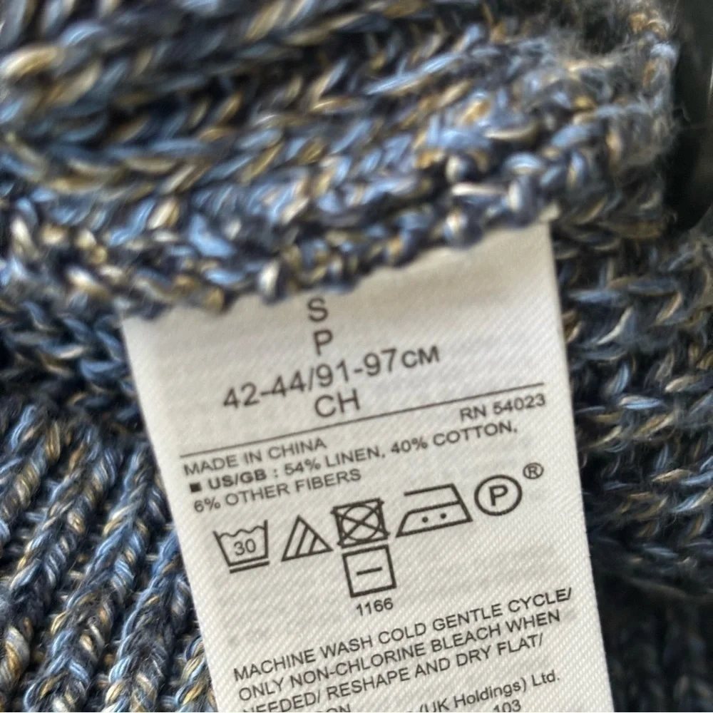 Banana Republic Men’s Ribbed Cardigan Sweater Size Small New Blue Heavy Knit